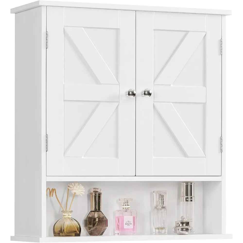 

Bathroom Wall Cabinet, Bathroom Cabinet with Barn Doors & Adjustable Shelf, Over The Toilet Storage Cabinet, Medicine Cabinet, W