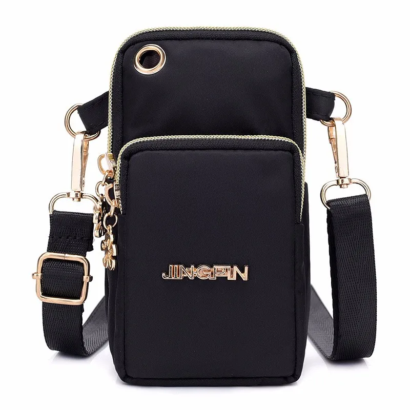 Cross-body mobile phone bag men and women general hang neck wrist pocket purse stand-up purse with one shoulder headphone bag