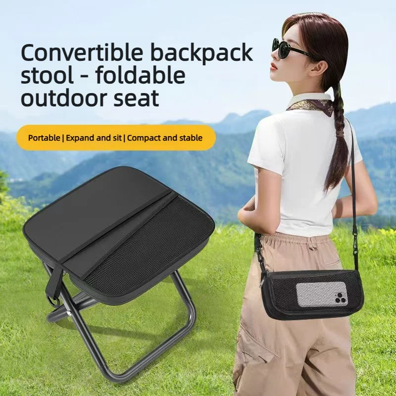 

Портативная складная скамья, компактный походный стул для рыбалки, складной стул-сумка для отдыха на природе, компактная складная скамья