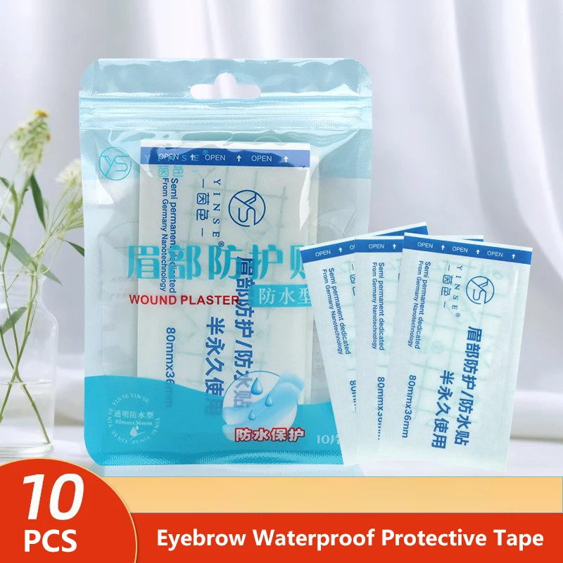 

10PCS Eyebrow Tattoo Protector Stickers Film Makeup Professional Protective Sticker Tape For Permanent Makeup Eyebrow Accessory