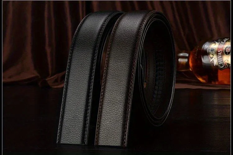 3,0 cm 3,5 cm breiter Gürtel ohne Schnalle, Herren, Damen, Unisex, PU-Gürtel für Business, ohne automatische Schnalle, Taillengürtel für Jeans – Detail 5