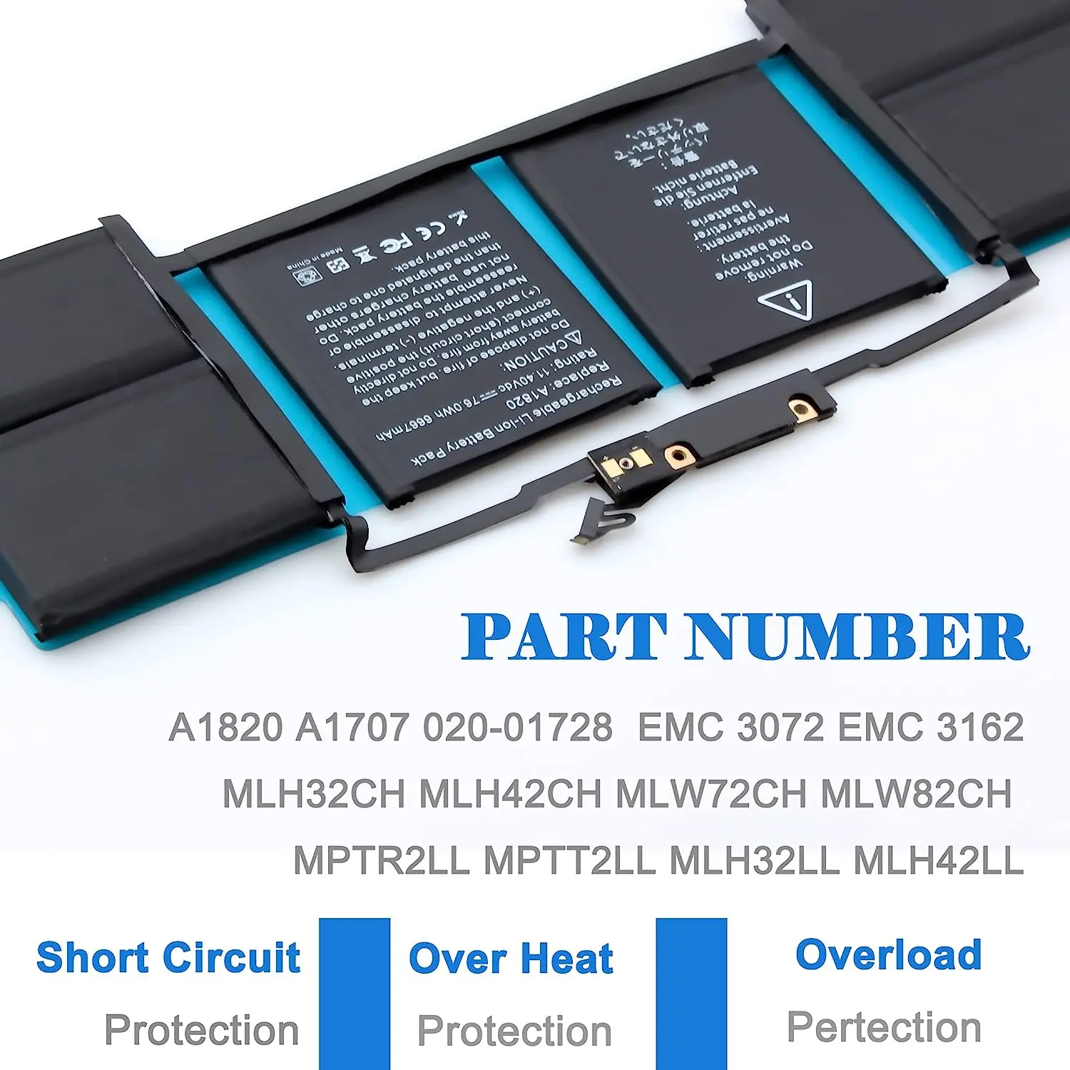 Imagem -03 - Bateria do Portátil Substituição para Macbook Pro A1707 A1820 15 A1707 Late 2023 Mid 2023 Touch Bar Emc 3162 3072 Series