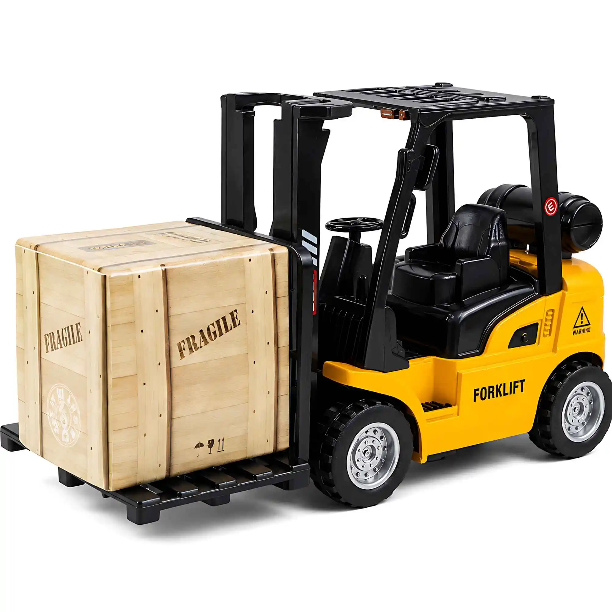 

Die Cast Forklift Toy Pull Back Alloy Construction Vehicle with Liftable Fork Cargo Box Warehouse Truck Toy for Kids Boys Gift