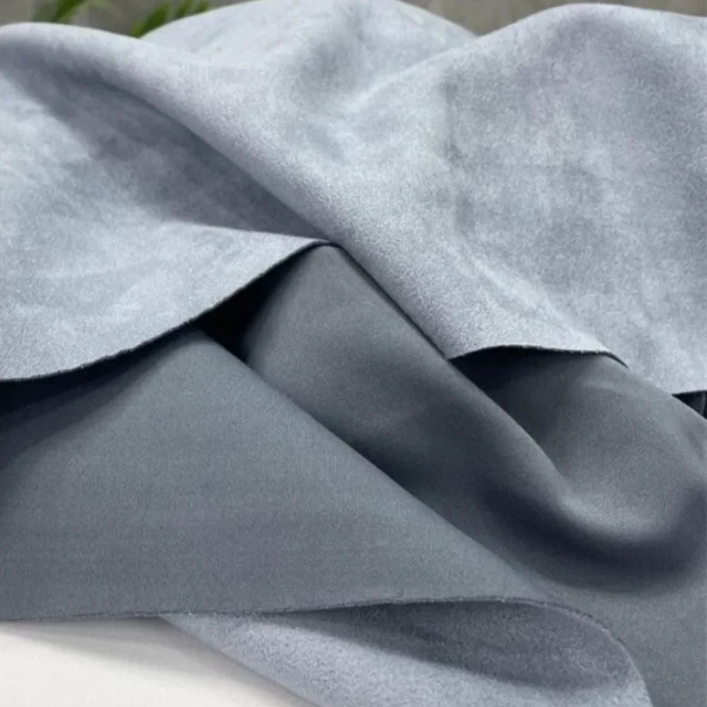 

Haze Gray Blue Thick Stretch Suede Air Layer Fabric for Fashion Clothing Cloth Diy Sewing By The Meter Material