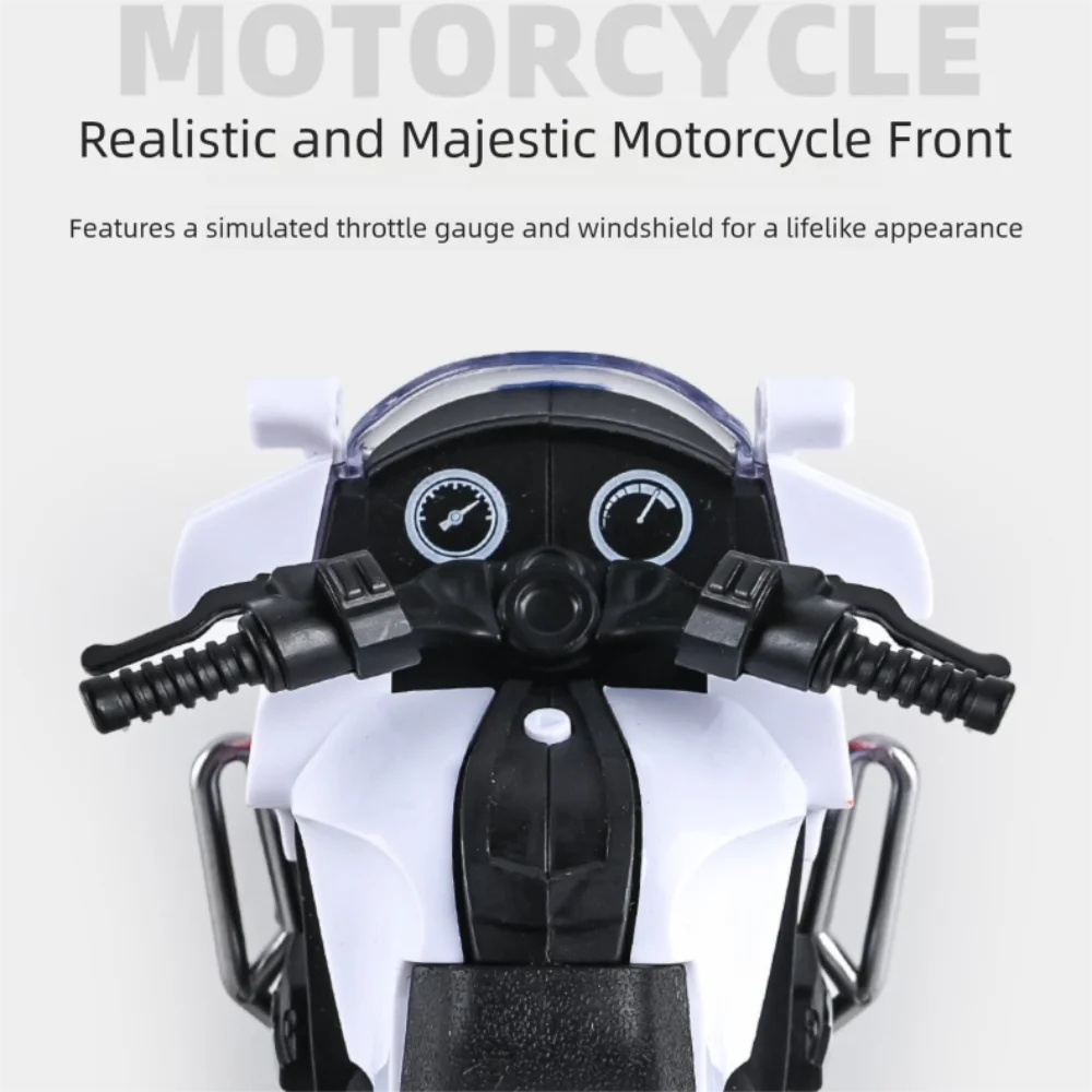 

Plastic Inertial Motorcycle White Black Red Green Flexible City Service Motorcycle Drop-resistant Vehicle Children Boy Gift