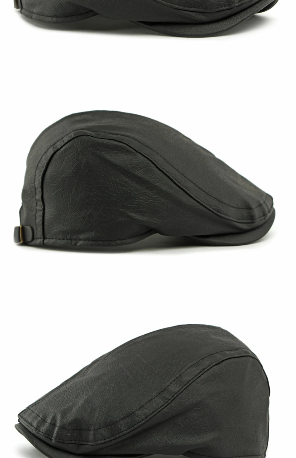 HT4867 Herren- und Damen-Baskenmütze, Vintage-Künstlermütze, Unisex, verstellbar, flache Mütze für Herbst und Winter, PU-Baskenmütze – Detail 13