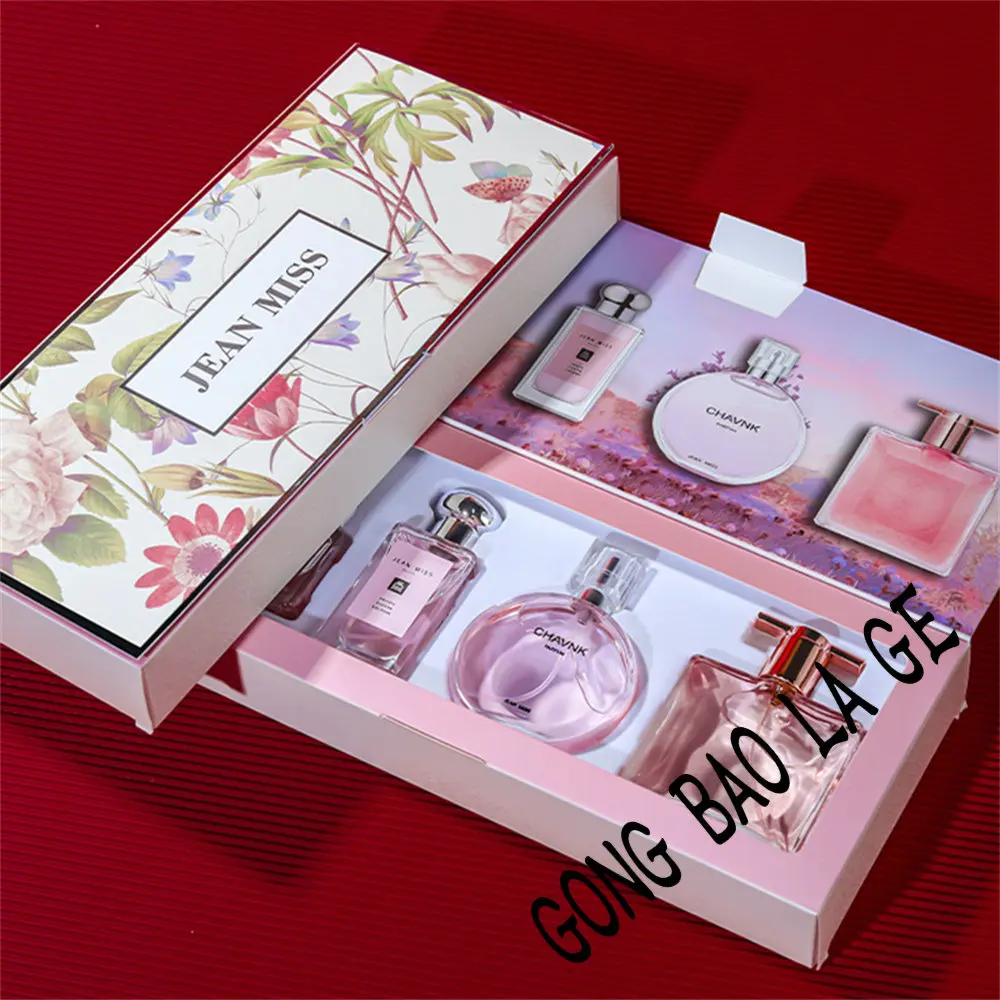 Coffret cadeau de parfum de marque pour femme, parfum floral végétal, parfum durable, nouilles naturelles fraîches, ensemble de 4 pièces, 120ml