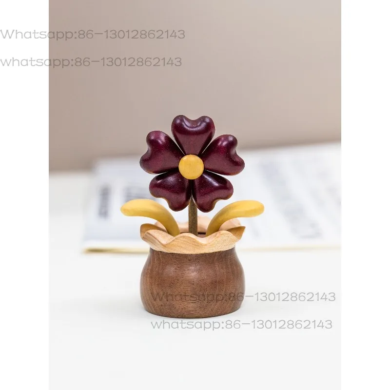 Cute healing black walnut flower, tabletop ornament purple hematoxylin love flower purely handmade
