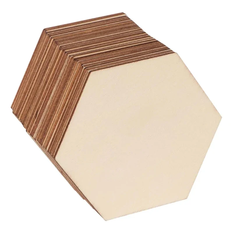 

10/20pcs 20cm Hexagon Unfinished Blank Wood Pieces Slices Wooden Chips Embellishments for DIY Crafts, Home Decoration, Painting