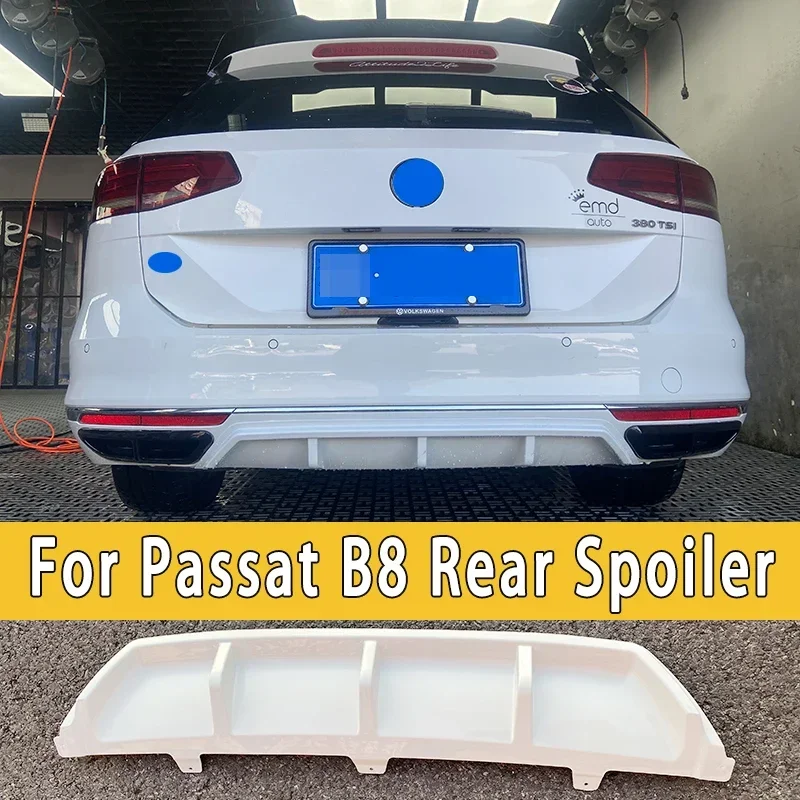 New！ Car Styling For Passat B8 Variant Rear Spoiler 2016 2017 2018 2019 Passat GTE White Bumper Diffuser Body Kit Car Accessorie