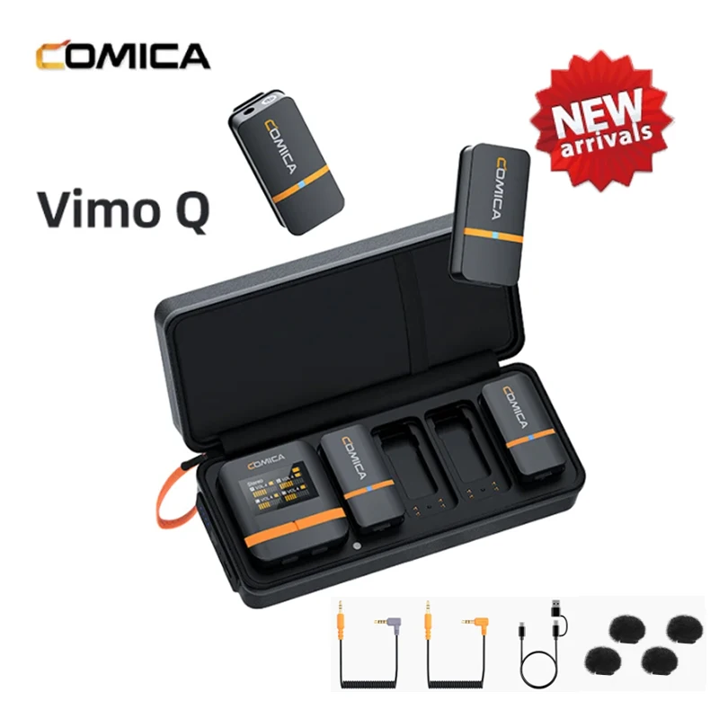 

Comica VimoQ Mini Wireless Lapel Microphone with Charging Case,One Drag Four Lavalier Microphone w/ 200M Transmission Distance