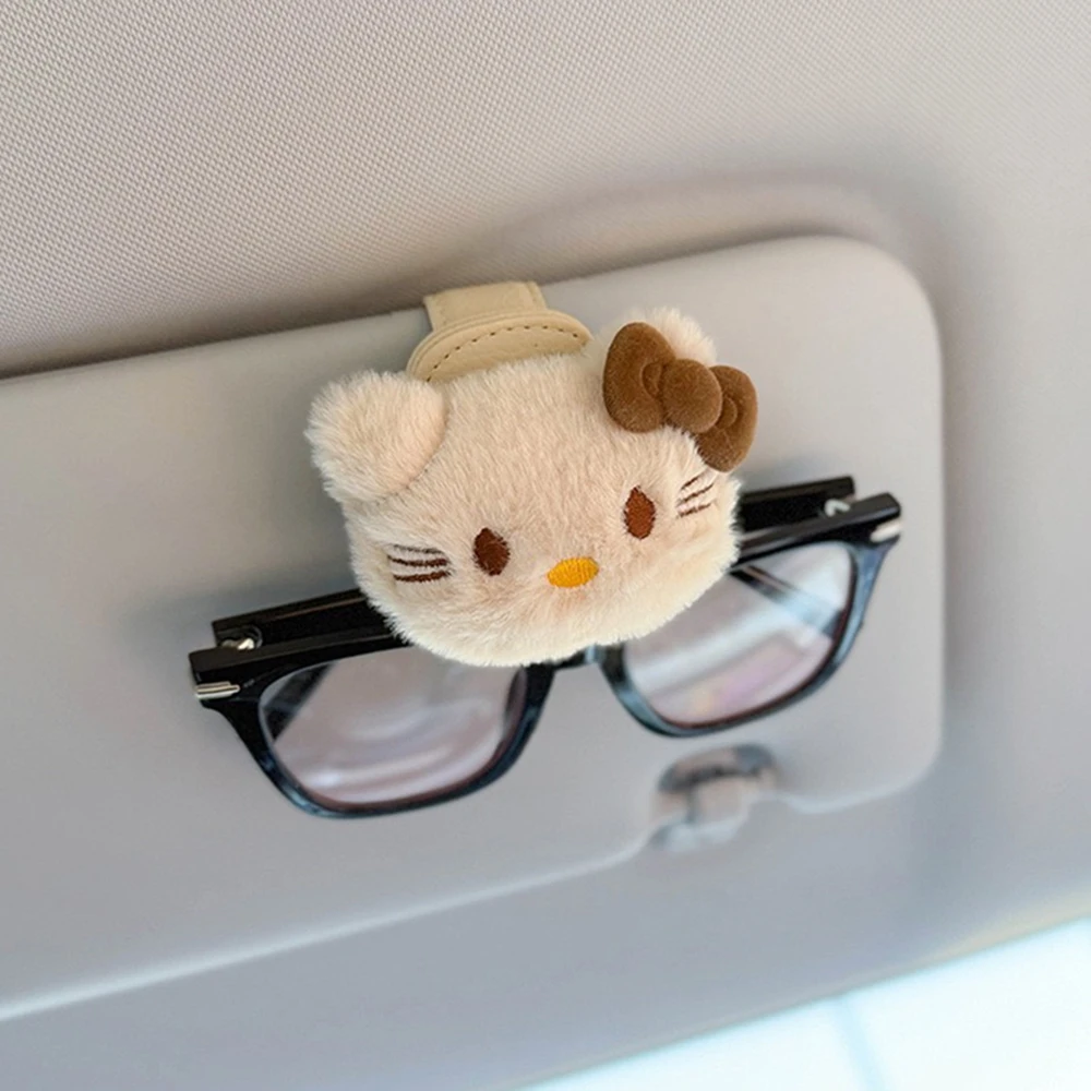 

Sanrio Hello Kitty Universal Car Sunglasses Clip Card Ticket Holder Stand Clasp Pen Case Eyeglasses Sun Visor Car Ornaments