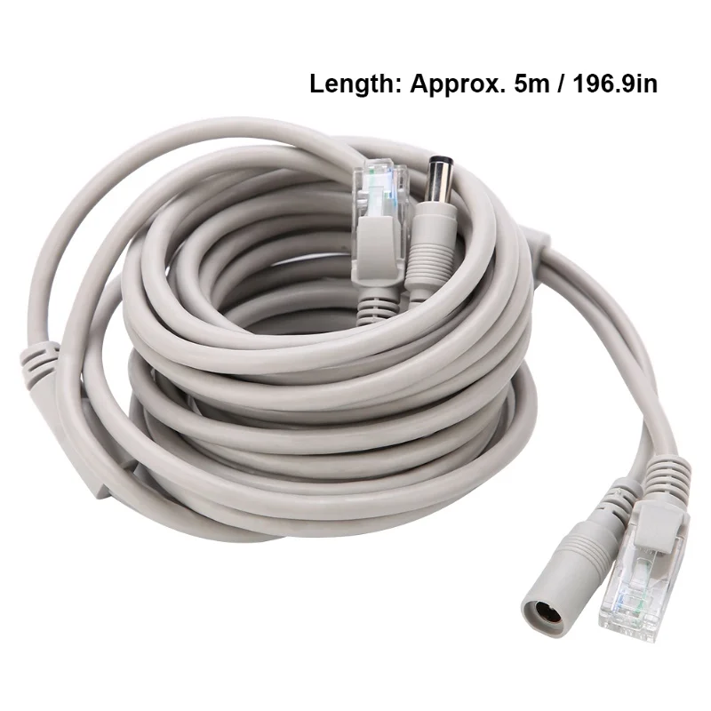5M/10M/15M/20M RJ45 + DC إيثرنت CCTV كابل لكاميرات IP نظام NVR 10Mbps100Mbps