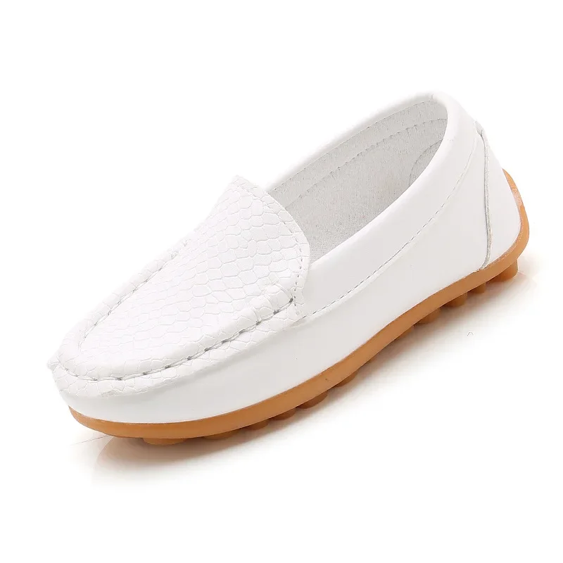 Fashion Flats For Children Casual Comfortable PU Leather Slip On Shoes Boys Girls Kids Candy 10 Colors Moccasin Loafers All Size