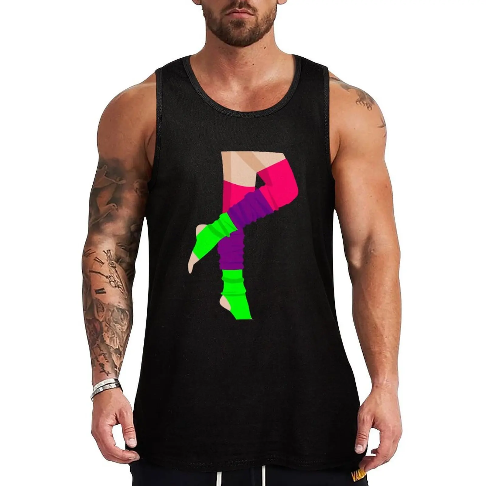 80's Flashdance Legwarmers Tank Top Beach Vacation Tank Top Casual Sleeveless Loose Top