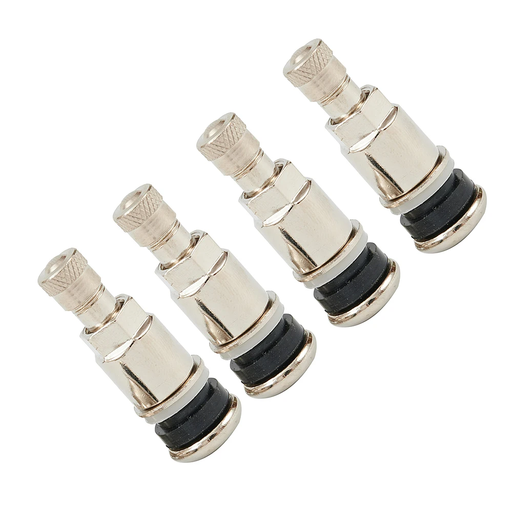 4PCS Tyre Valve Bolt In Stem To ForAlloys Wheels Chrome Silver Matal Car Van High Quality Stainless Steel Car Tires Parts