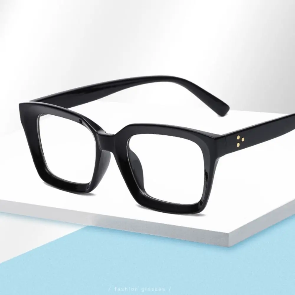 نظارات قراءة شفافة مضادة للأشعة الزرقاء، شكل مربع، نظارات قصر النظر الشيخوخي الرجعية، خطوط خشبية خفيفة الوزن، إطار كبير #3