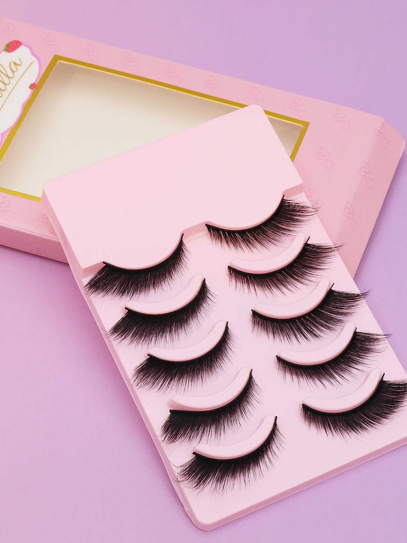 5 paia di ciglia Stile naturale affilato Bellissimo effetto comodo da indossare Trucco per ciglia finte