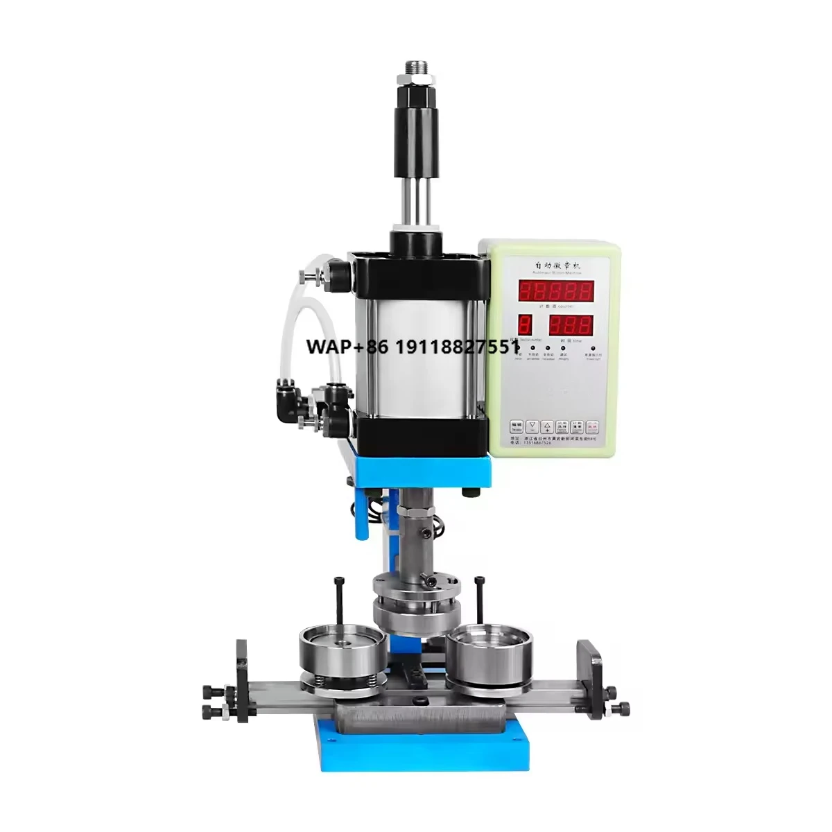 Custom Double Flash Badge Making Tool 220V Pneumatic Automatic Button Machine Push-Pull Custom Plastic Metal PLC Core Components