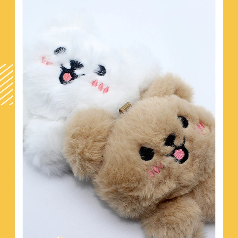 Creative Cute Shy Bear Plush Keychain Cartoon Animal Plush Doll Toys Girls Backpack Decoration Pendant Children Birthday Gift