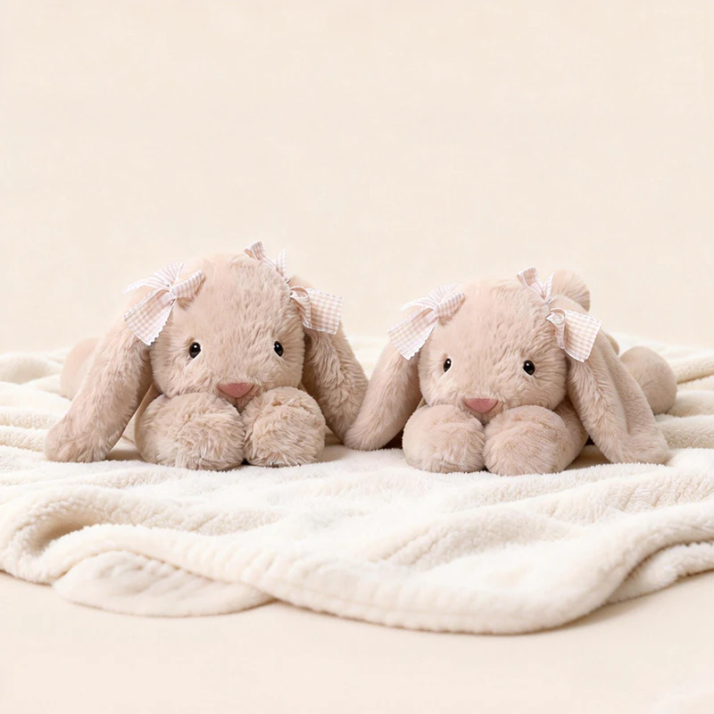 ตุ๊กตากระต่ายหูยาวน่ารัก ตุ๊กตากระต่ายนอนหงาย ของเล่นนุ่มนิ่มเพื่อนนอนหลับ ของตกแต่งห้องโซฟา ของขวัญวันเกิดสำหรับเด็กผู้หญิง
