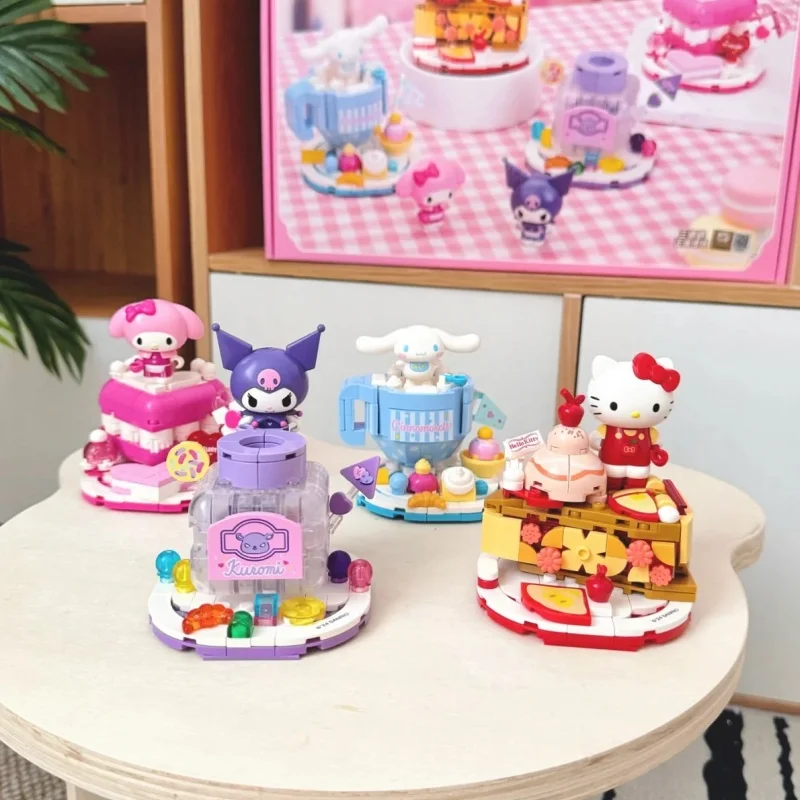 

Keeppley Building Block Sanrio Kuromi Gourmet Party Cartoon Series Assembly Model Decoration Children's ToysGift
