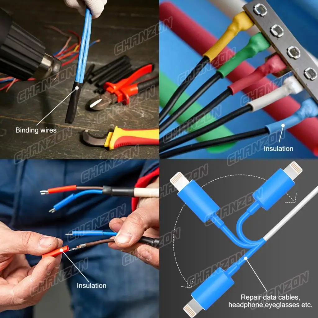 7 Colors 3:1 12.7-100mm Heat Shrink Tubing With Glue Double Wall Adhesive Lined Wire Tube Roll Marine Grade Cable Sleeve 1.22M