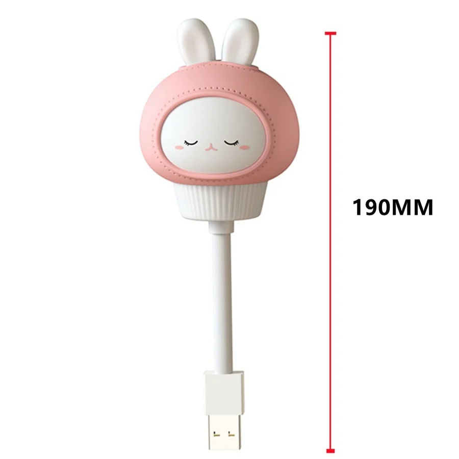 USB Cartoon Cute Night Light con telecomando bambini camera da letto lampada da comodino decorativa con luce di alimentazione si applica al Laptop