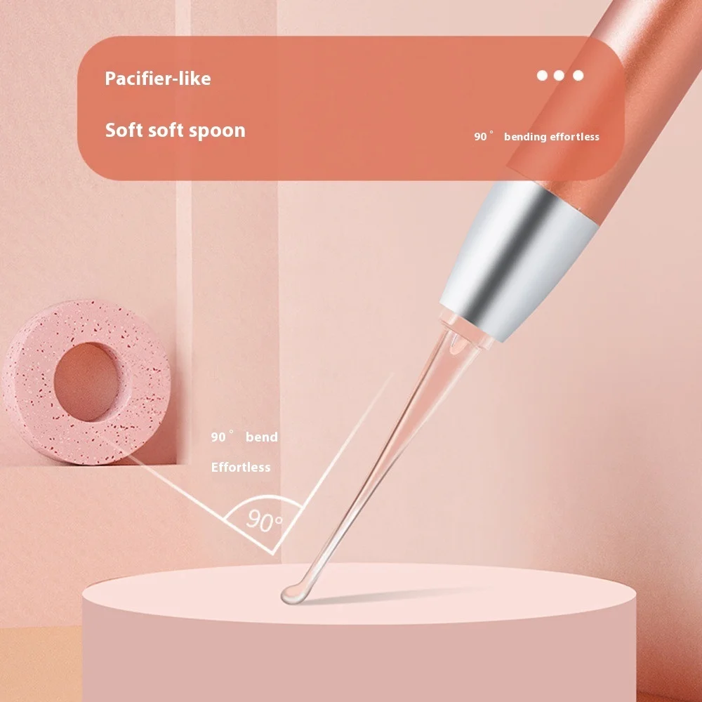 LED Lighted Ear Pick Set for Kids Visual Ear Wax Cleaner Tool with Soft Tips Non Rechargeable Ear Spoon Tweezers Kit