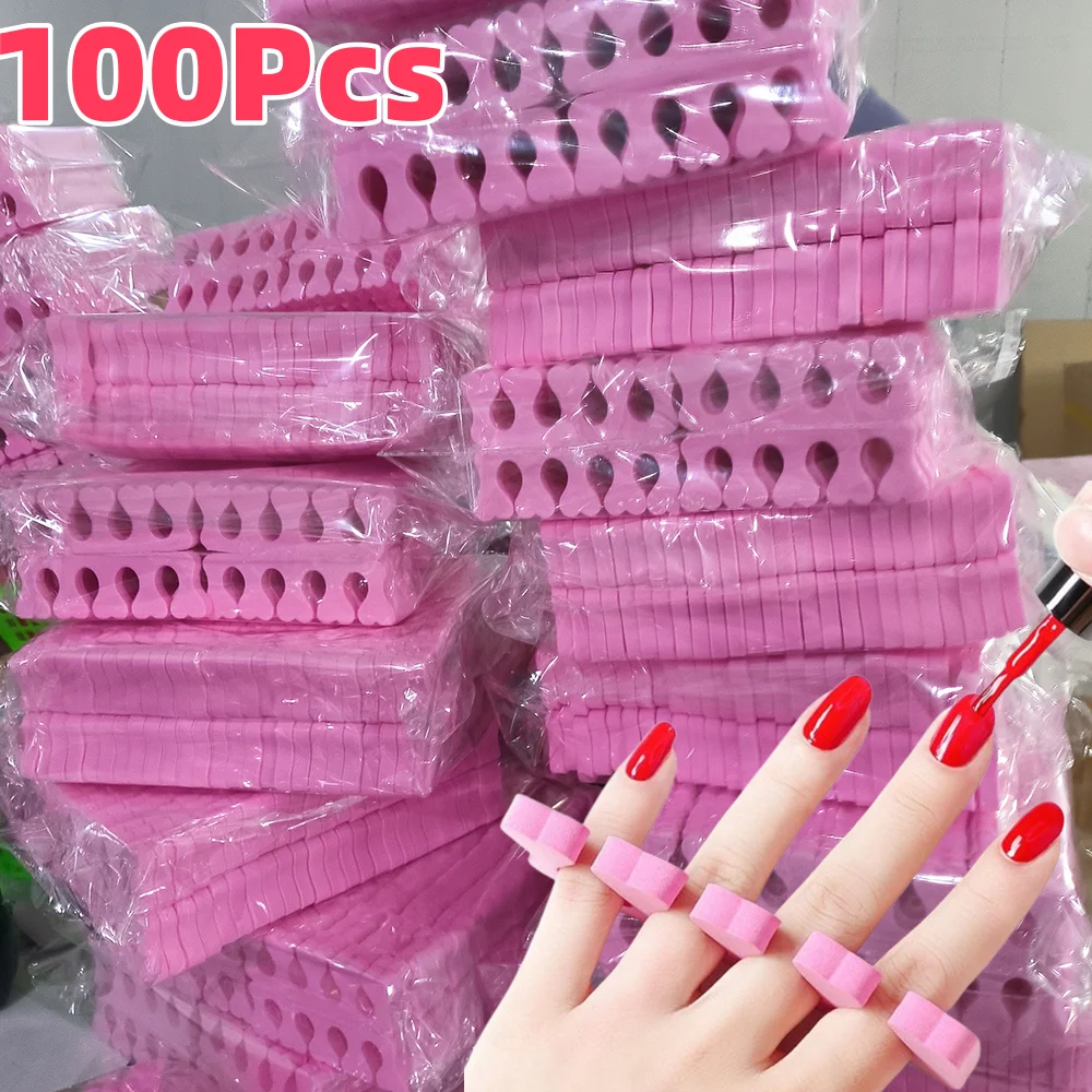 

100 шт./упак. разделители для ногтей, мягкие губки в форме сердца, разделитель для ног, наборы инструментов для ухода за маникюром и педикюром