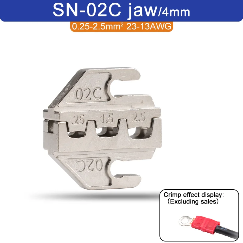 1 stks SN Krimptang Kaak (Breedte 4 mm/Tang 190 mm) Poederlegering Voor TAB 2.8 4.8 6.3 XH2.54 Plug Isolatie Buis Terminal Gereedschap