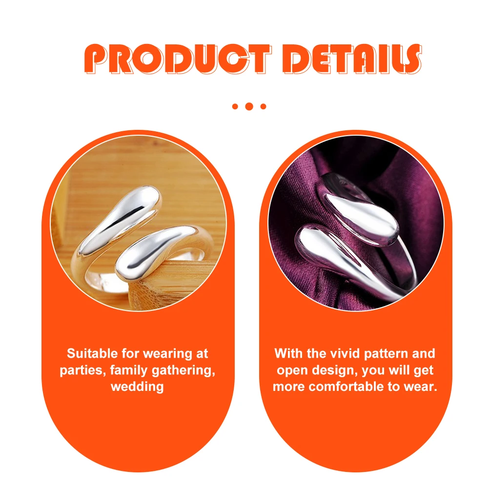 

Geometric Open Finger Ring Copper Adjustable Simple Stylish Fashion Party Wedding Ring Jewelry for Women Teen Girls