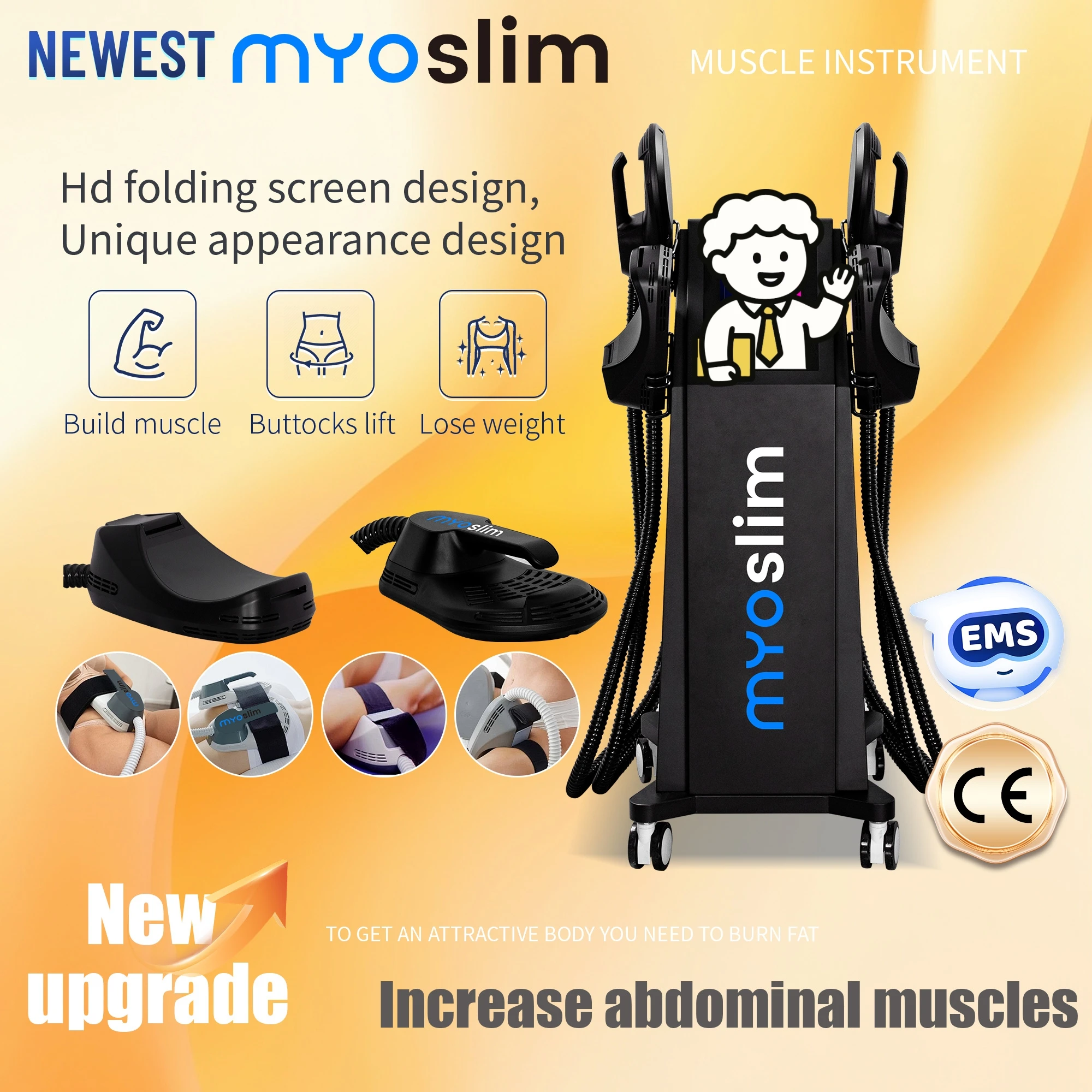 

MYOSLIM Sculpting Machines 6500W 15 Tesla Professional NEO Body Slimming Muscle EMS Electromagnetic Stimulate for salon