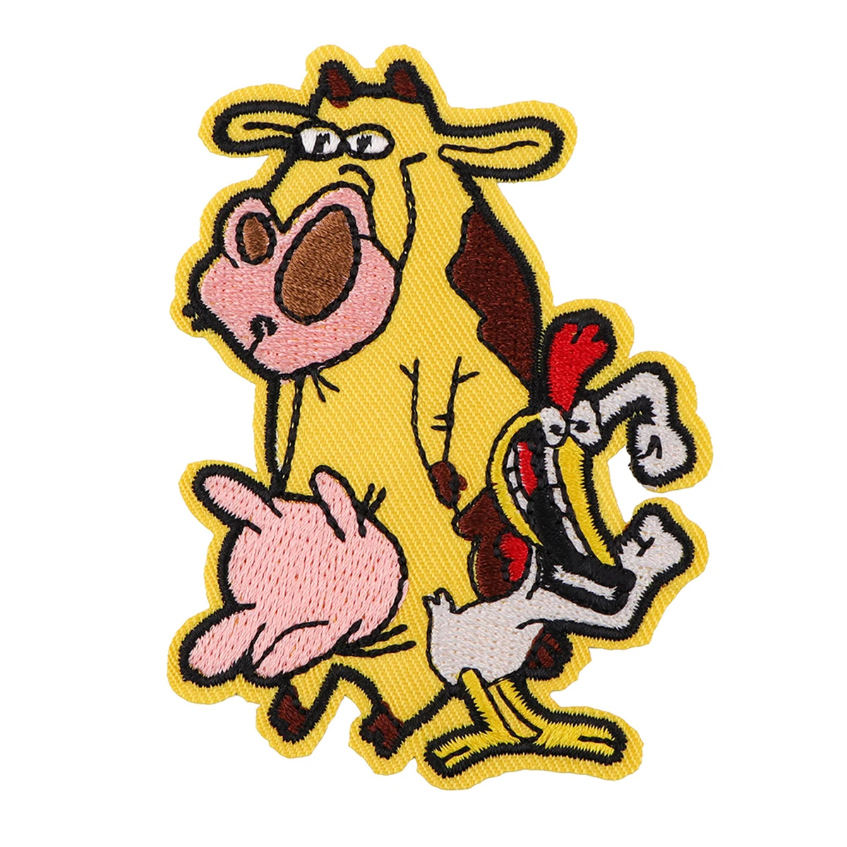 Funny Chicken and Cow Embroidery Patch Cartoon Iron On Patches For Clothing Thermoadhesive Patches On Clothes DIY Sew Badges