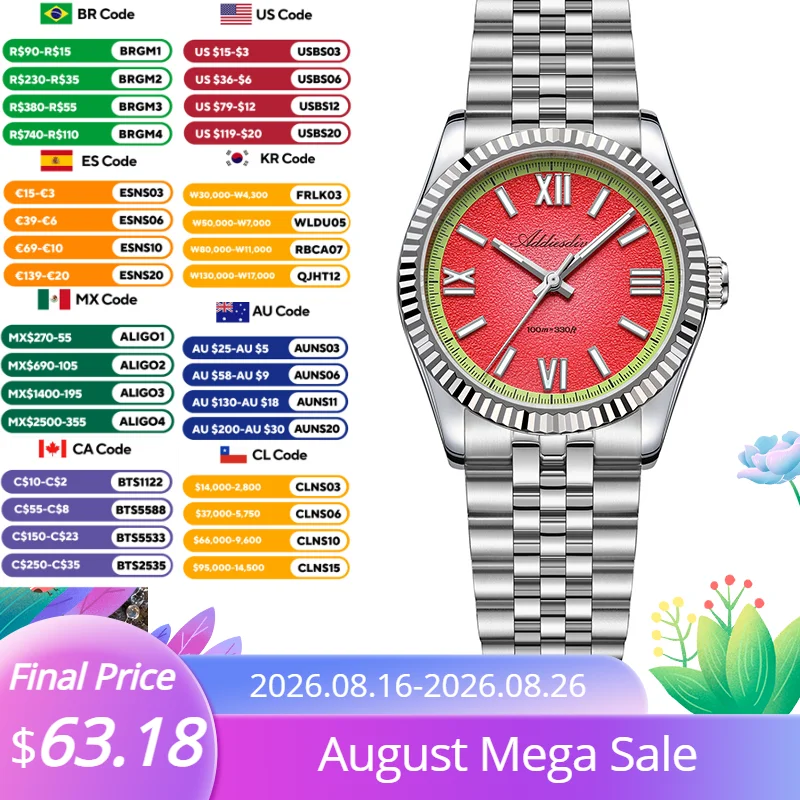 Luxury Watch Makes - ADDIESDIVE 36MM Women's Quartz Watch 100M