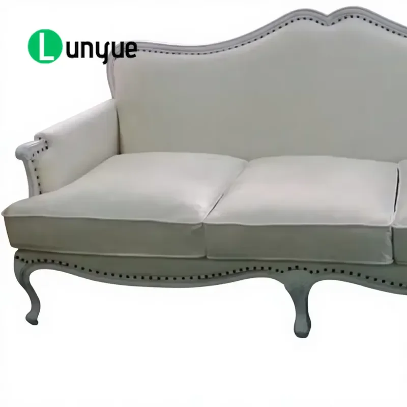 Traditional Three Seater Wooden Sofa For Wedding Party Event Shopping Mall Apartment Classic Furniture