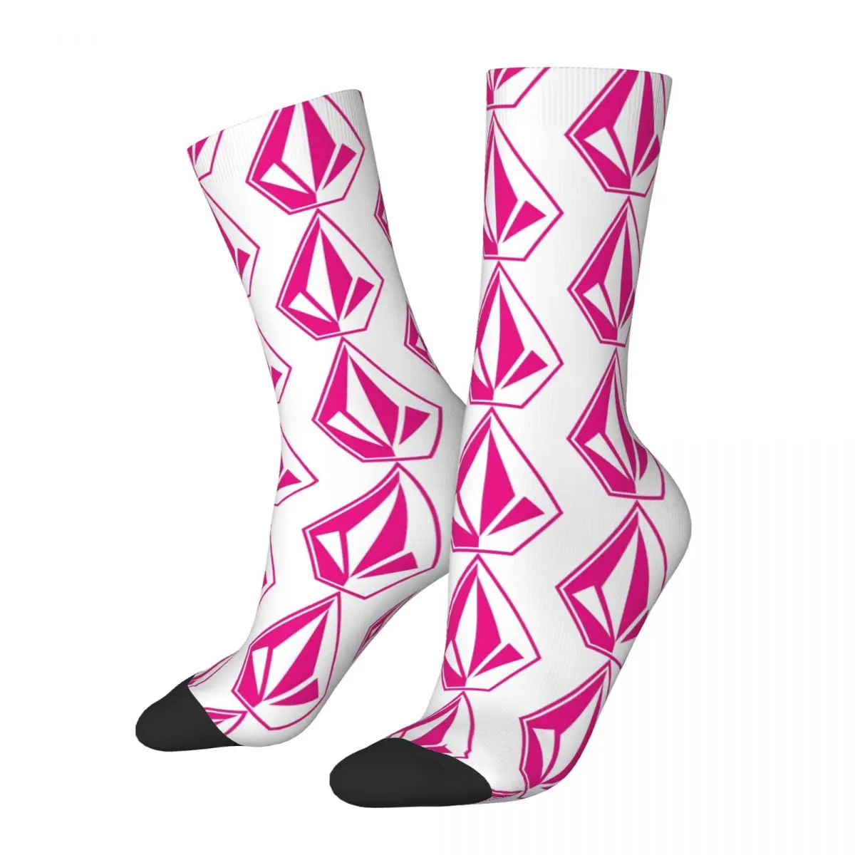 Volcoms Triangl-Chaussettes Antidérapantes pour Couple, Bas Décontractés, Magenta, Design de Haute Qualité, Extérieur, Hiver