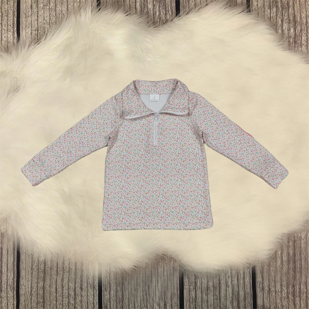 

Baby Kids Girl Floral Sweatshirt Children Toddler Long Sleeves Sportswear Zipper Girls Flower Wear Shirts Clothing Wholesale