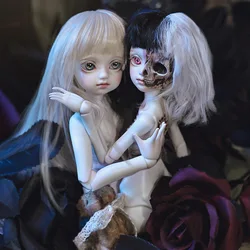 Evelyn Reversible BJD Dolls Resin 1 Body 2 Dolls European Court Style Human Face Dark Wind Skull Face Conjoined Flip Art Toy