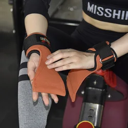 Crossfit Weightlifting Hand Grip Musculation Fitness Hand Wear-resistant Non-slip Powerlifting Wrist Wrap Cowhide Gym Gloves