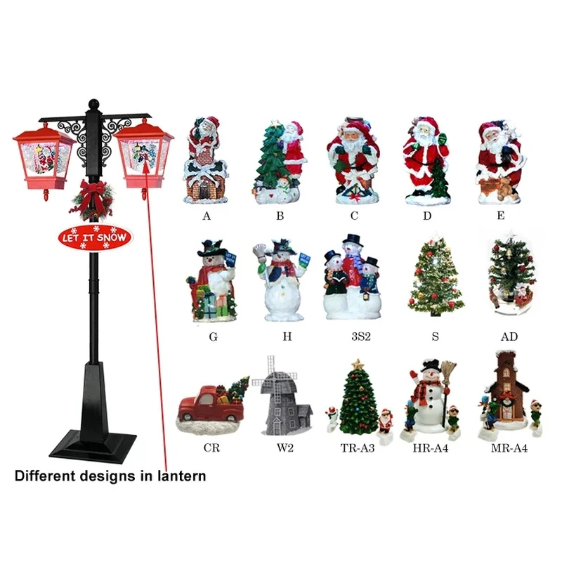 PremiumSnow Christmas Vintage Street Double Lamp Post with Warm White Led Lighting