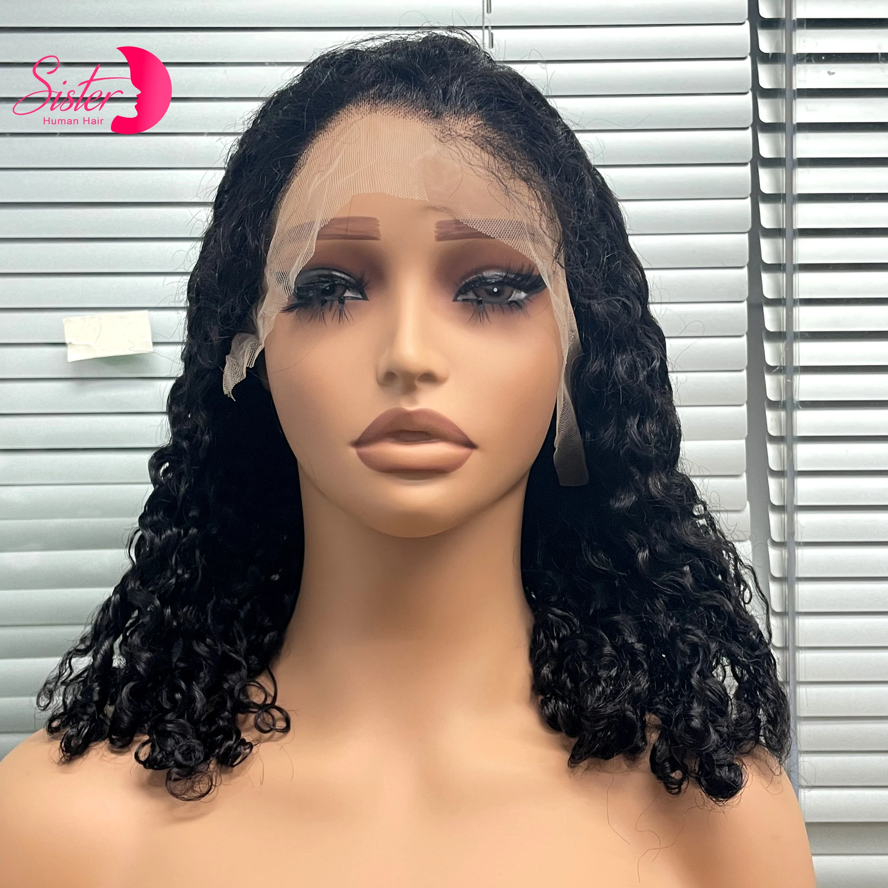 12A Double Drawn Bouncy Curly Human Hair Wigs 300% Density 13x4 Lace Front Natural Burmese Curly Remy Hair Wigs for Black Women