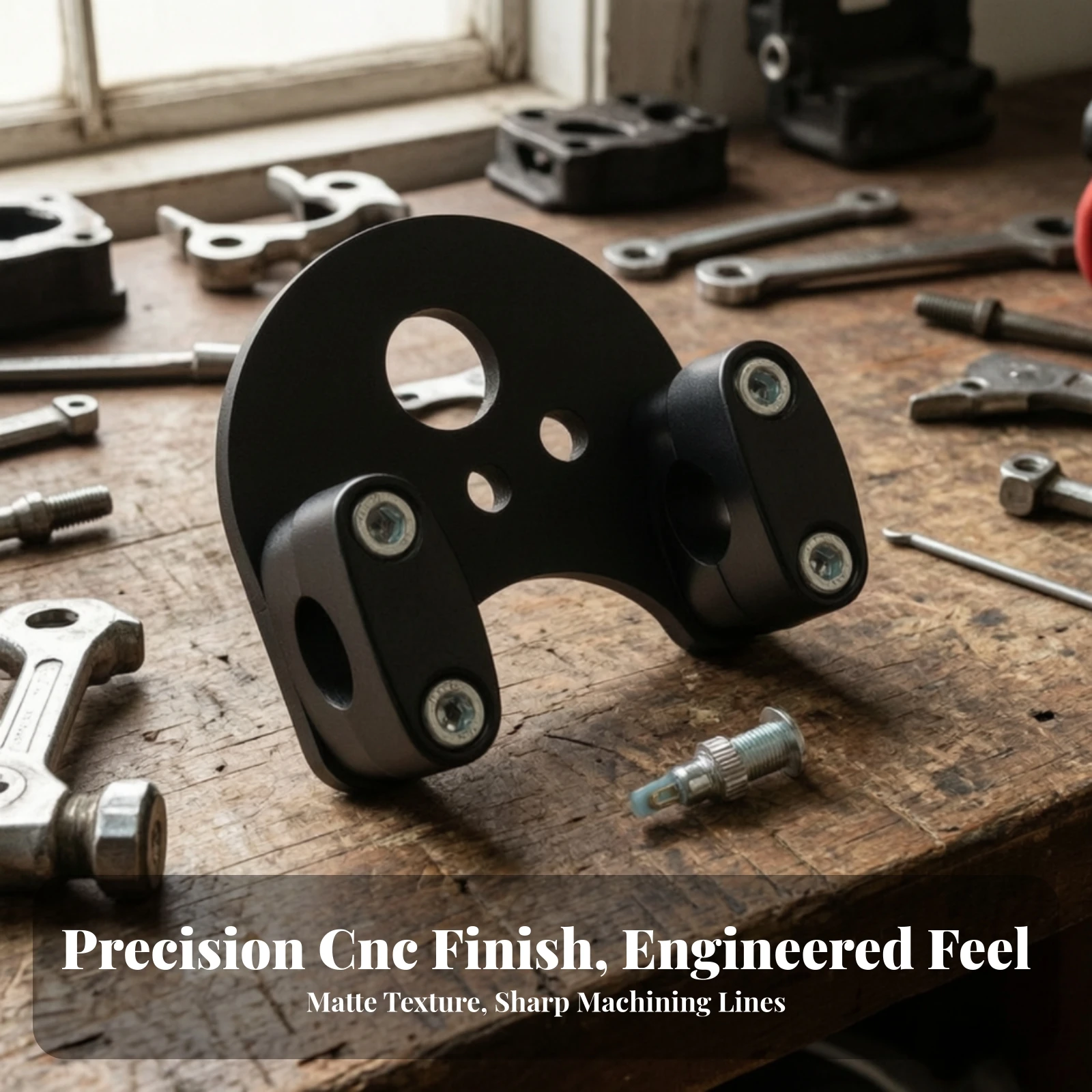 Motorcycle Handlebar Base Bracket Retro Handlebar Bracket with Clamp Blocks Bolt-on Long-Lasting for Custom Builders
