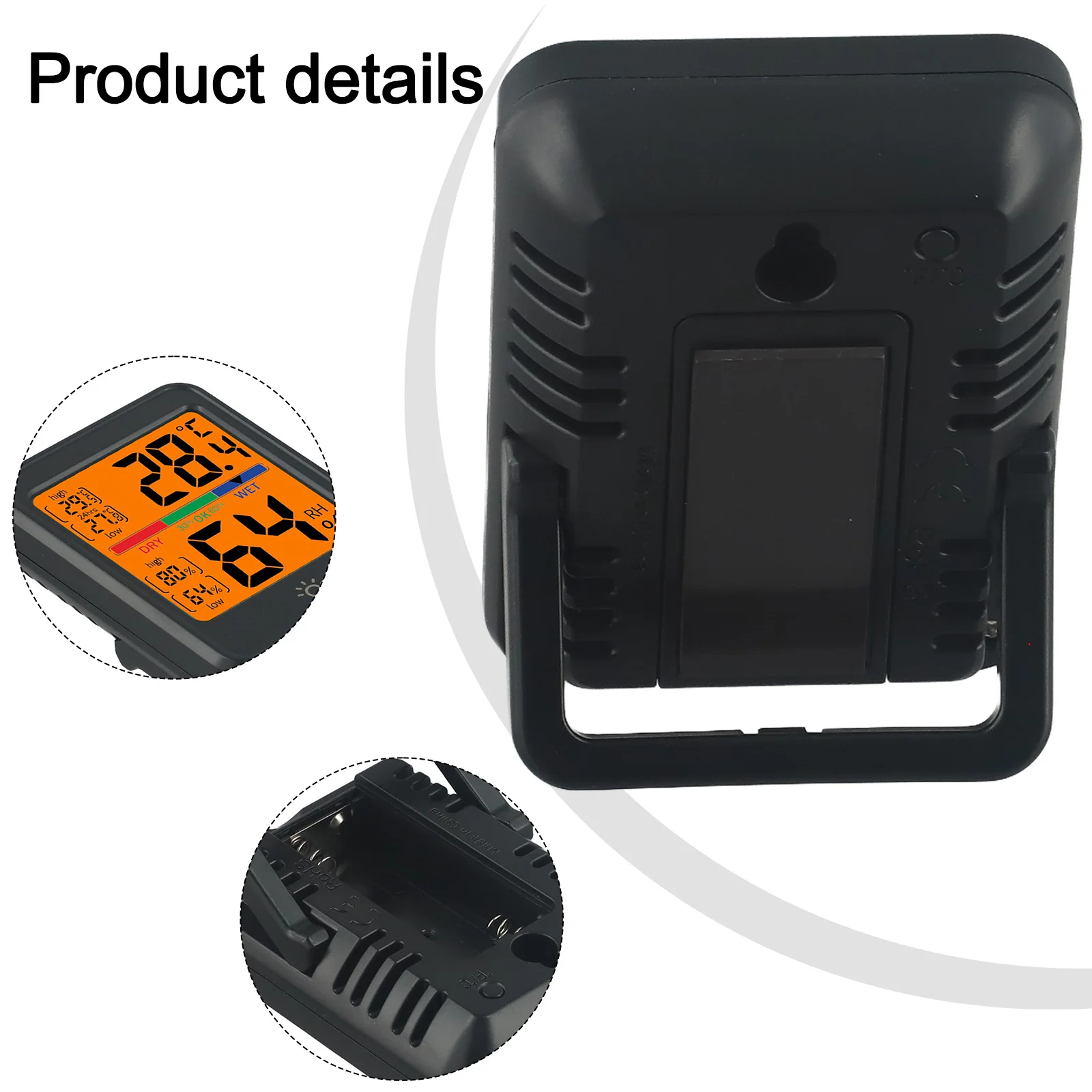 

Домашний декор, цифровой измеритель температуры и влажности, датчик температуры и влажности с подсветкой, размер 58*80*23 мм, легко читаемый дисплей