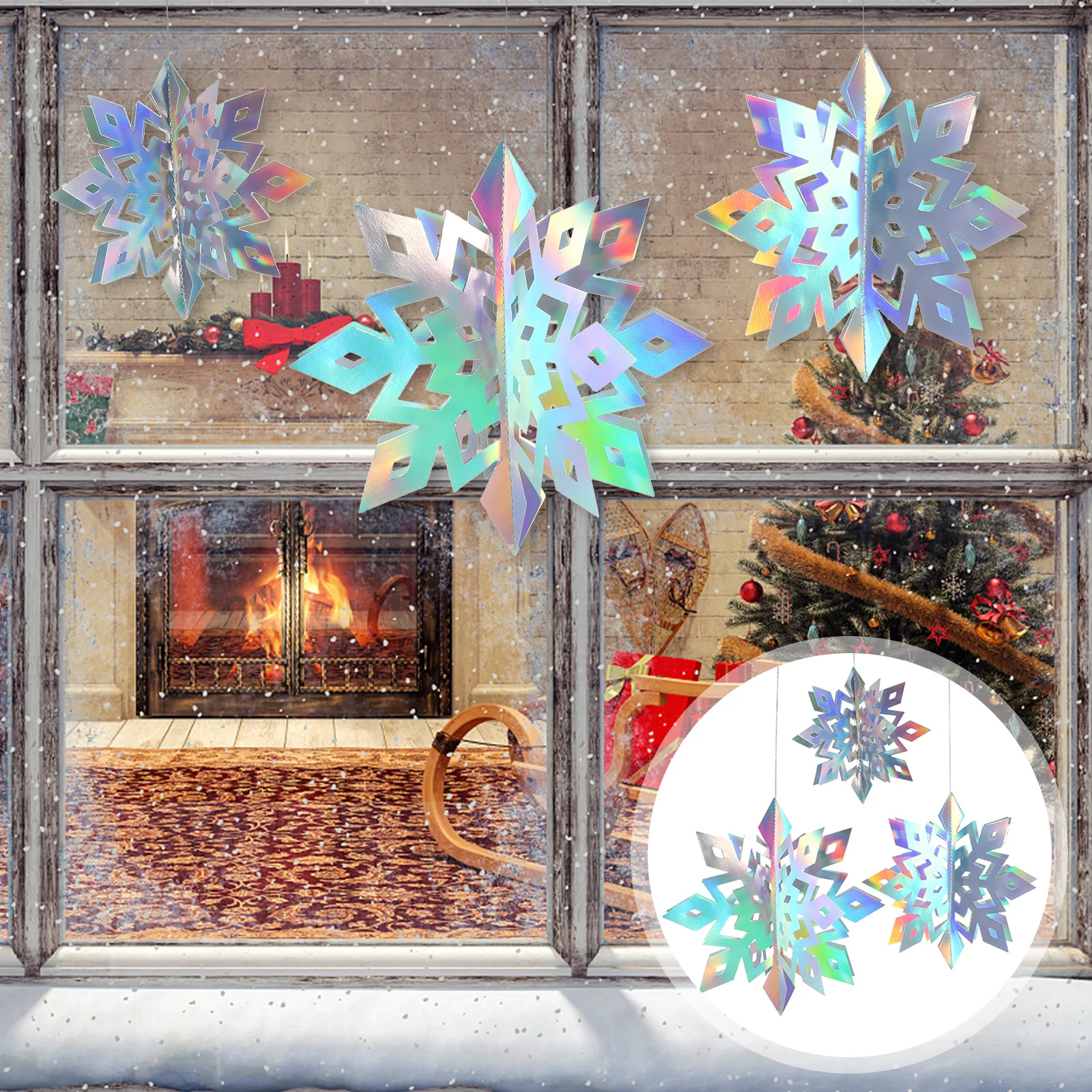 

12Pcs Xmas Tree Decorations Snowflake Pendants Hanging Ornaments Reusable Festive Christmas Christmas Hanging Decorations