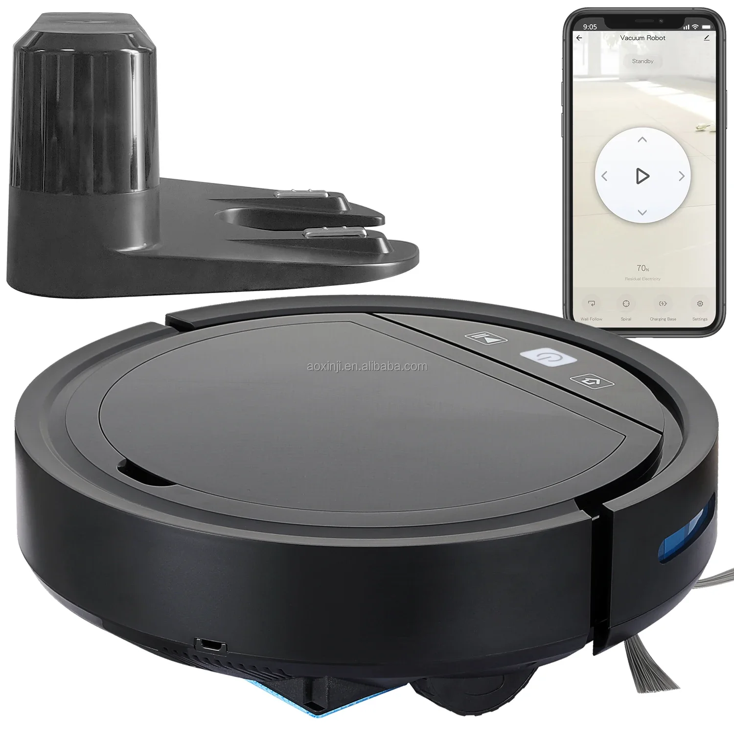 

Robot Vacuum Wi-Fi Connectivity Works With Alexa Google Assistant Connected by Phone App Robotic Household Robot Vacuum Cleaner