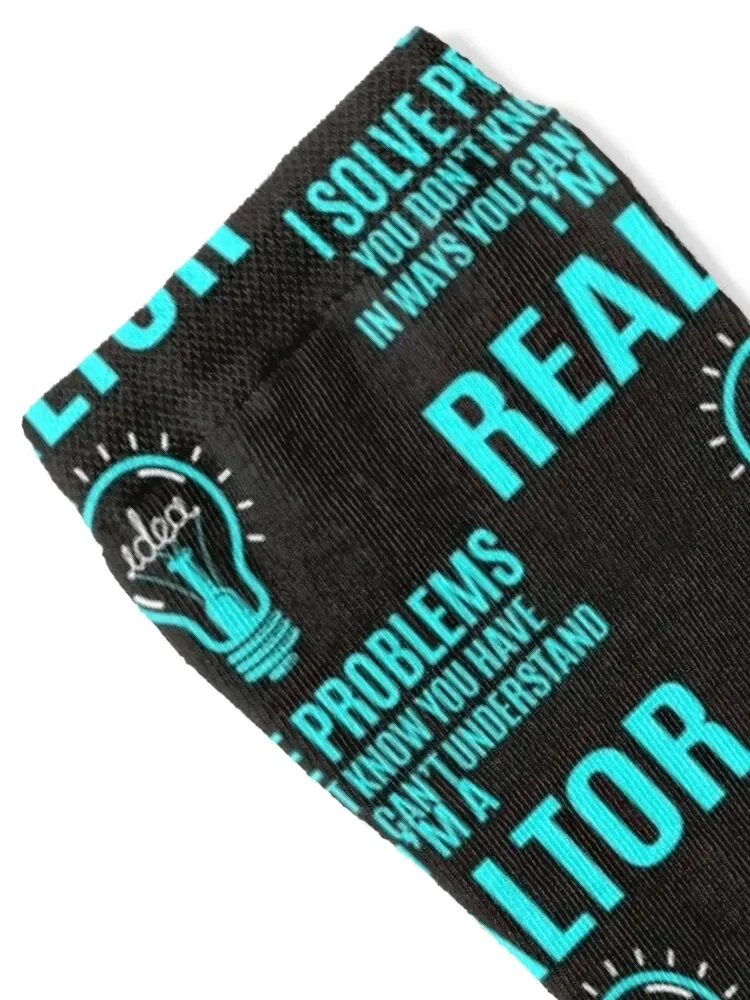 Realtor I Solve Problems Socks football set floor sports and leisure Socks For Girls Men's