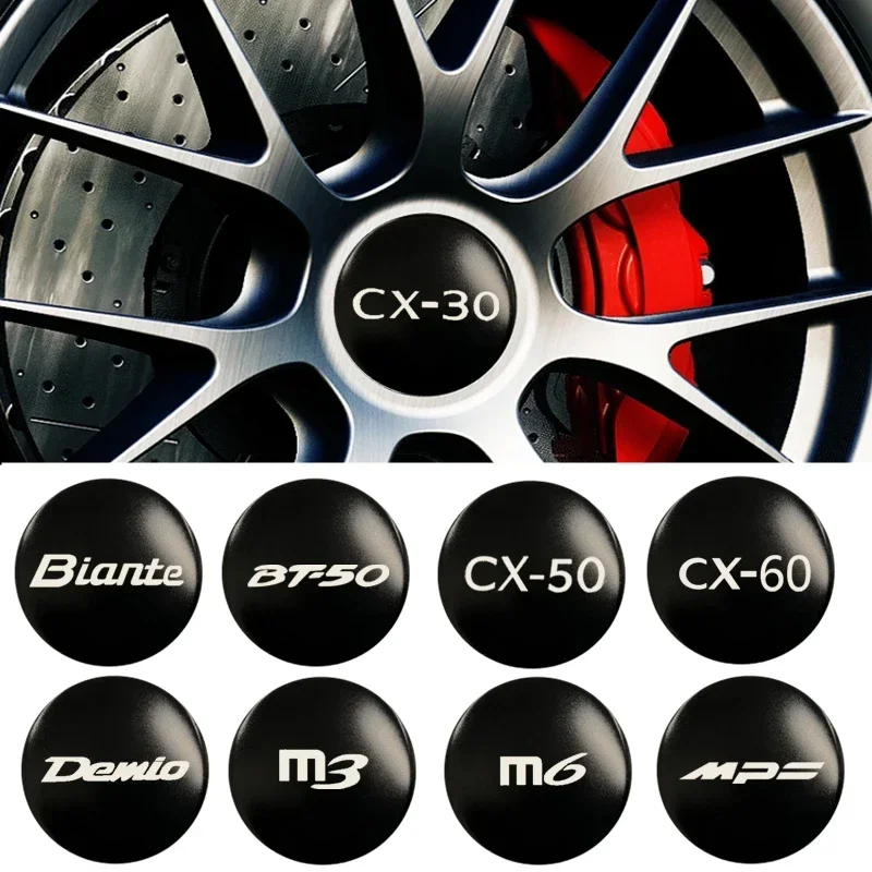 4pcs 56/60/65mm Car Wheel Center Hub Stickers Covers for Biante BT-50 CX-30 CX-50 CX-60 Demio m3 m6 MPS Decoration