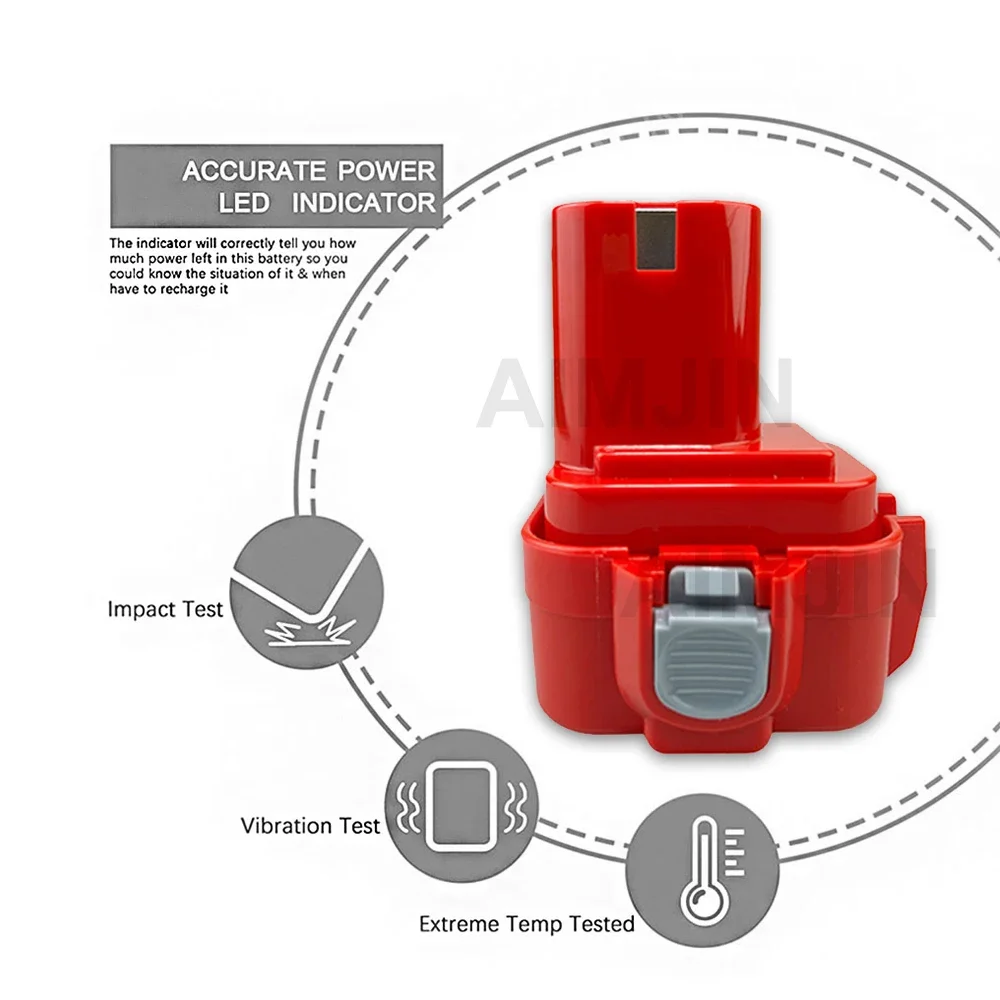 9.6V 4.8Ah For Makita 9.6V Ni-Mh Battery PA09 9100 9120 9122 9133 9134 9135 6221D 6222D 192595-8 192596-6 Screwdriver Battery