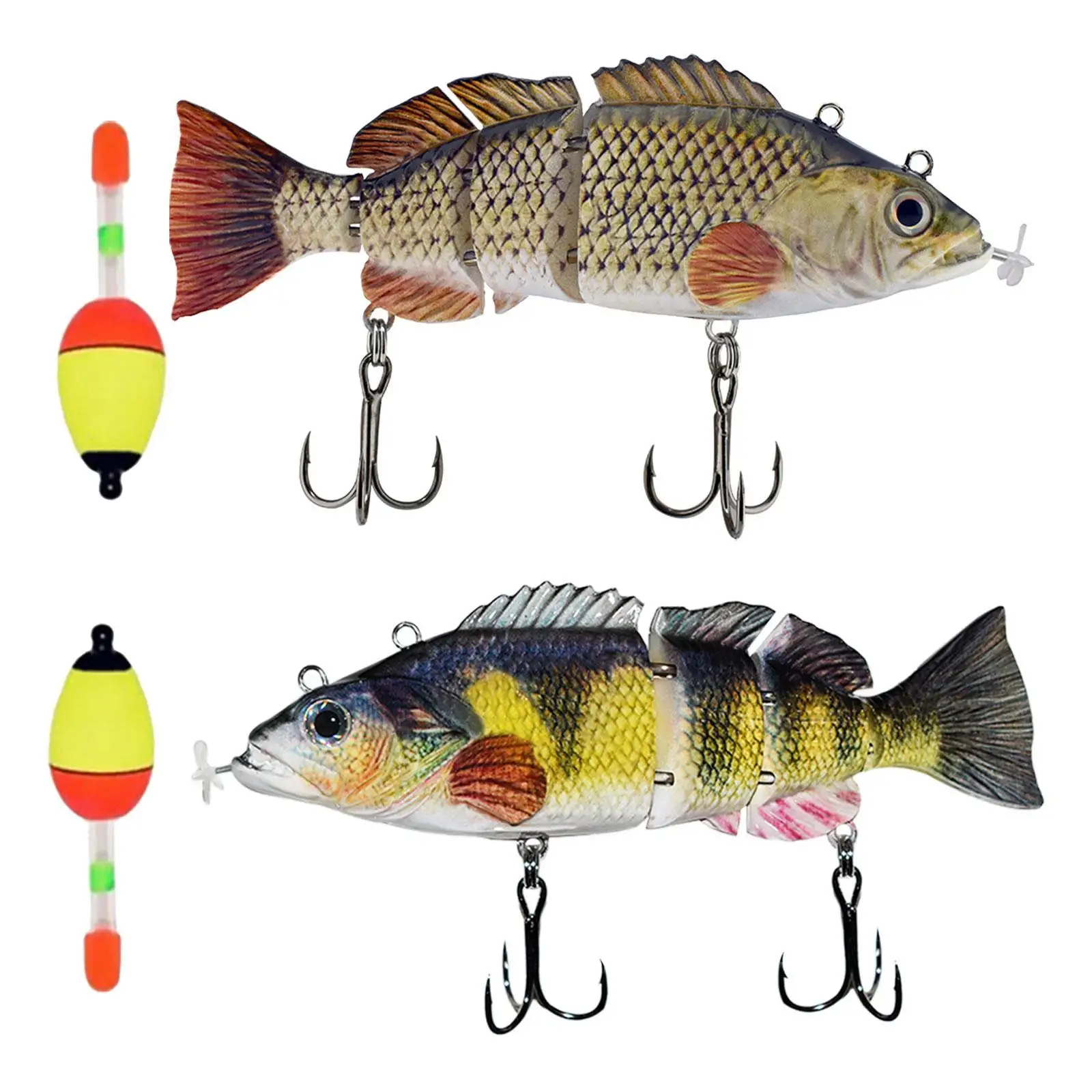 

Fishing Lure with Hooks Multi Jointed Outdoor Slow Sinking Realistic Fishing Gifts with LED Light Artificial Lure Fishing Float